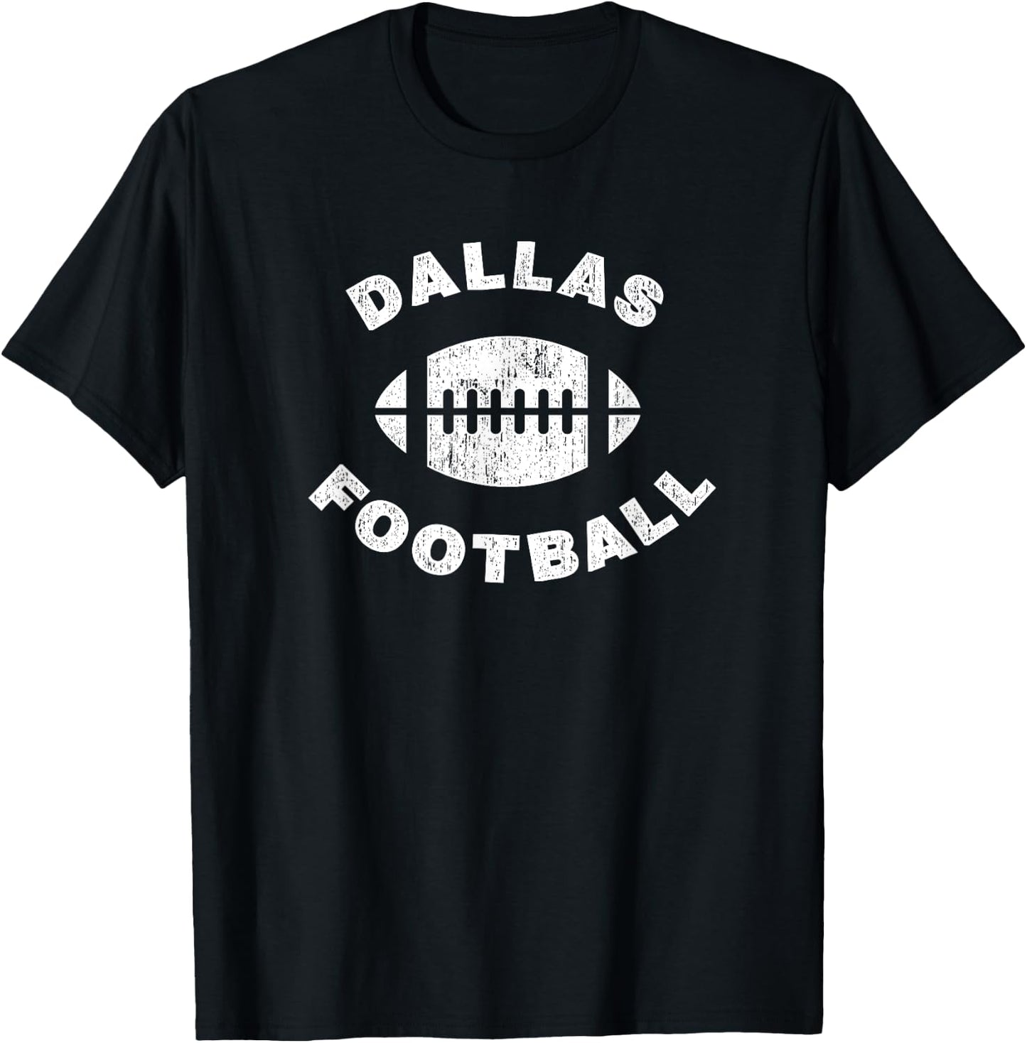 Dallas Retro Vintage Distressed Football Sports Design T-Shirt - T-Shirt | Black