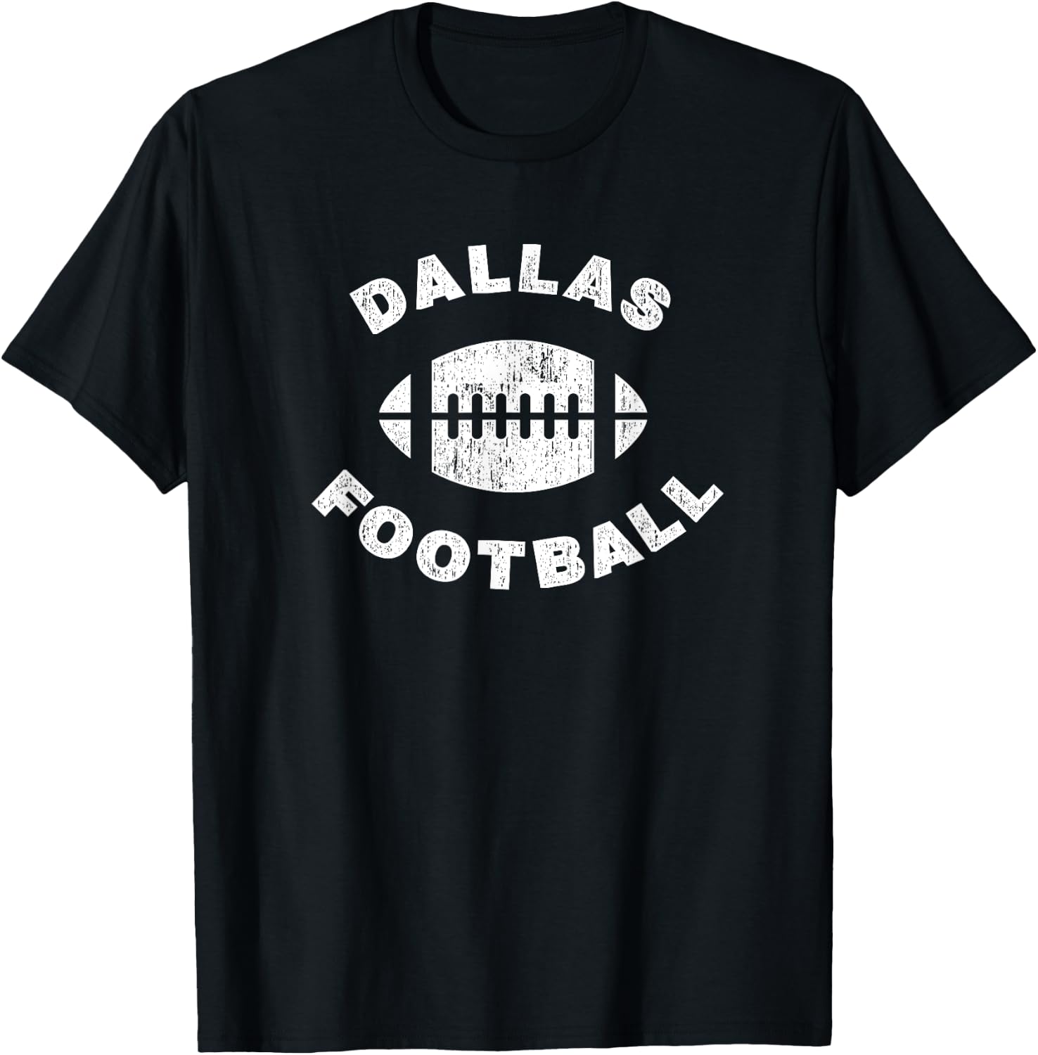 Dallas Retro Vintage Distressed Football Sports Design T-Shirt - T-Shirt | Black