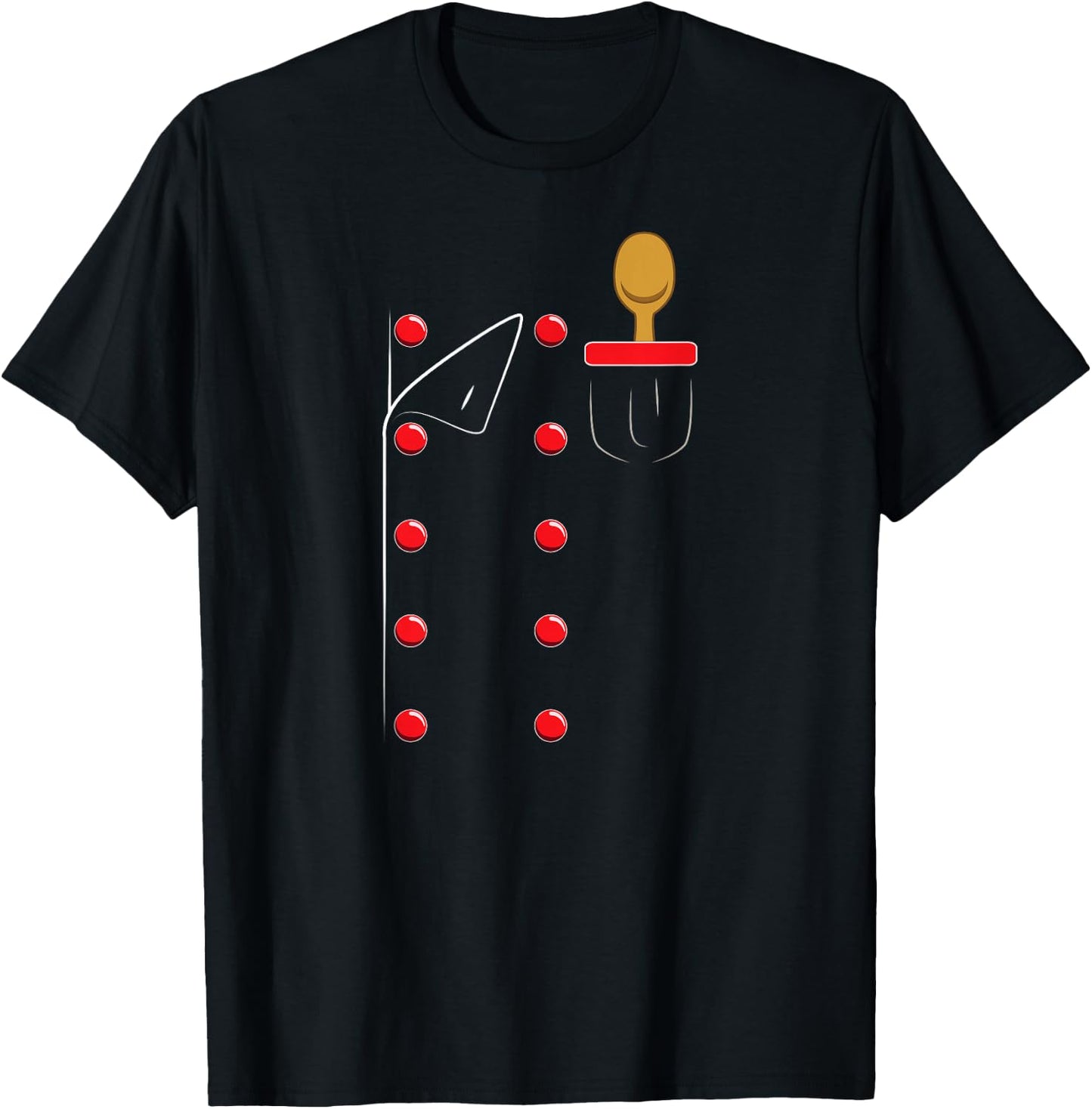 Chef Uniform Jacket Faux Cook Cooking T-Shirt - T-Shirt | Black