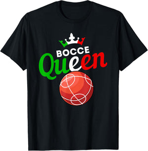 Bocce Ball Gift - Fun Yard Game - Bocce Queen T-Shirt - T-Shirt | Black