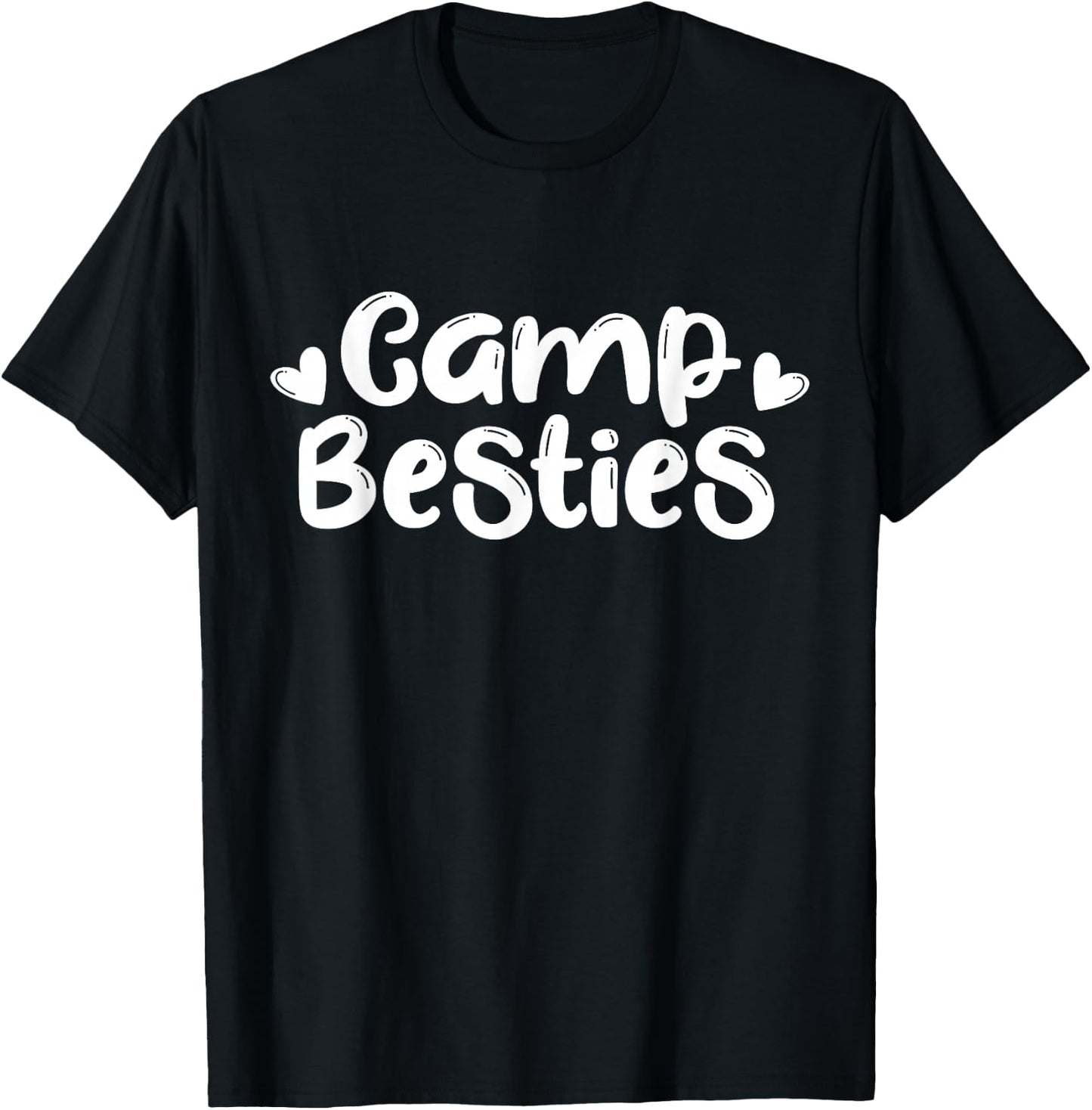 Camp Besties Shirt Cute Best Friend Summer Camper Girl Gift T-Shirt - T-Shirt | Black