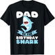 Dad of the Birthday Shark Birthday T-Shirt - T-Shirt | Black