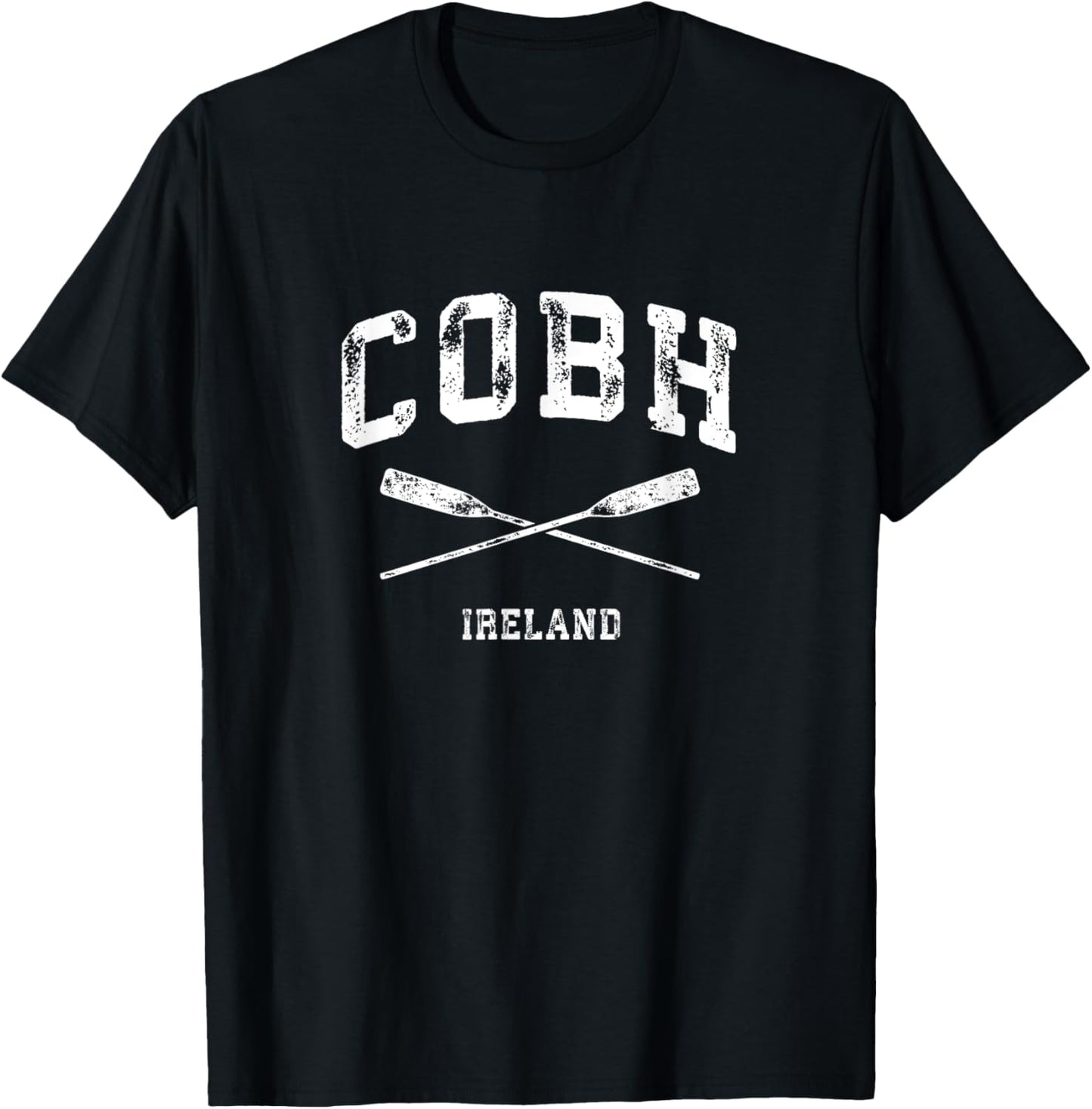 Cobh Ireland Vintage Nautical Crossed Oars T-Shirt - T-Shirt | Black