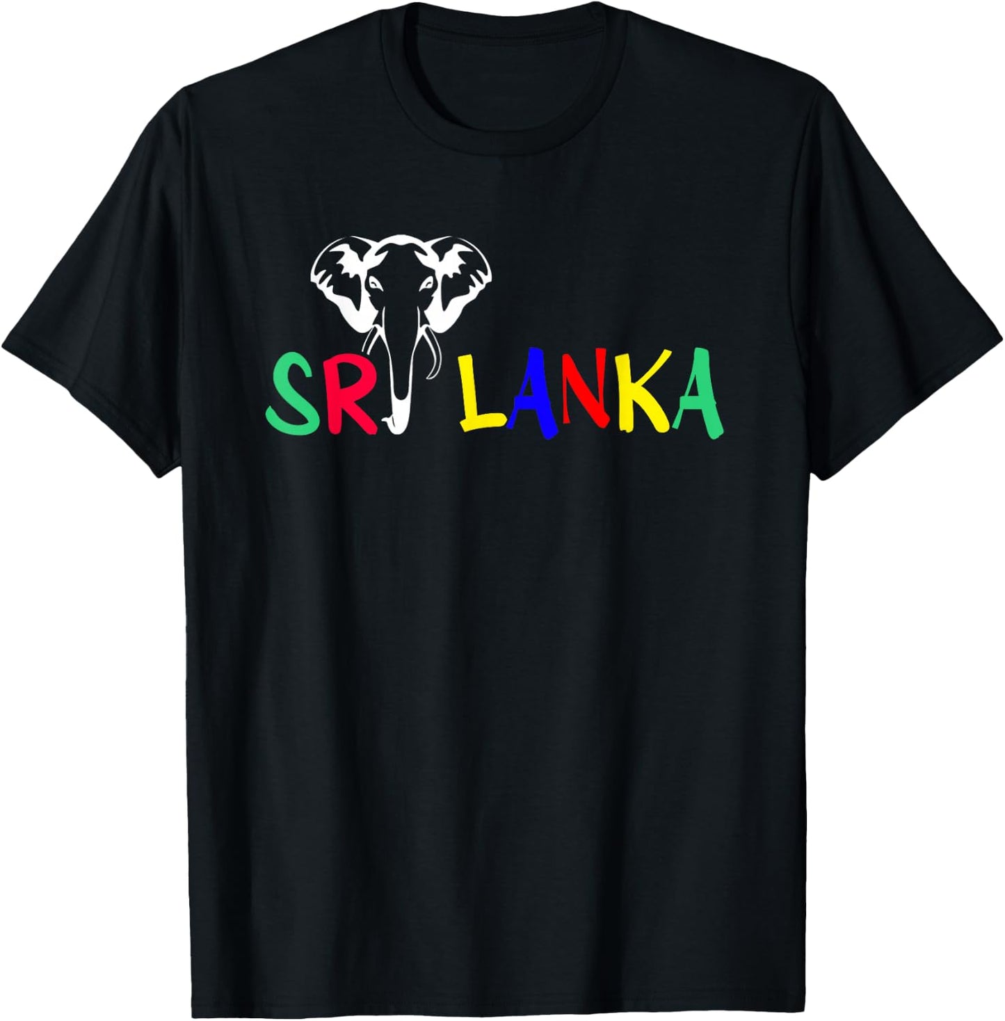 Beach Summertime Ocean | Sri Lanka Elephant | Summer Vacation | -Adults | Black, X-Small | Short Sleeve T-Shirt - T-Shirt | Black