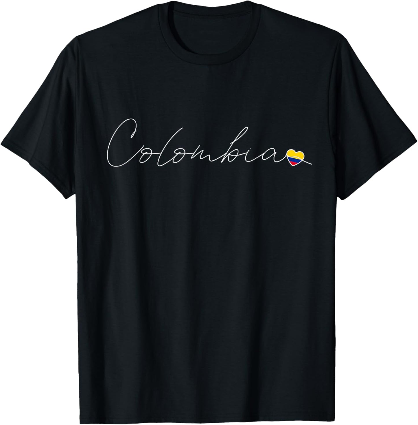 Colombia Simple Love Colombian Flag Heart on Colombia T-Shirt - T-Shirt | Black