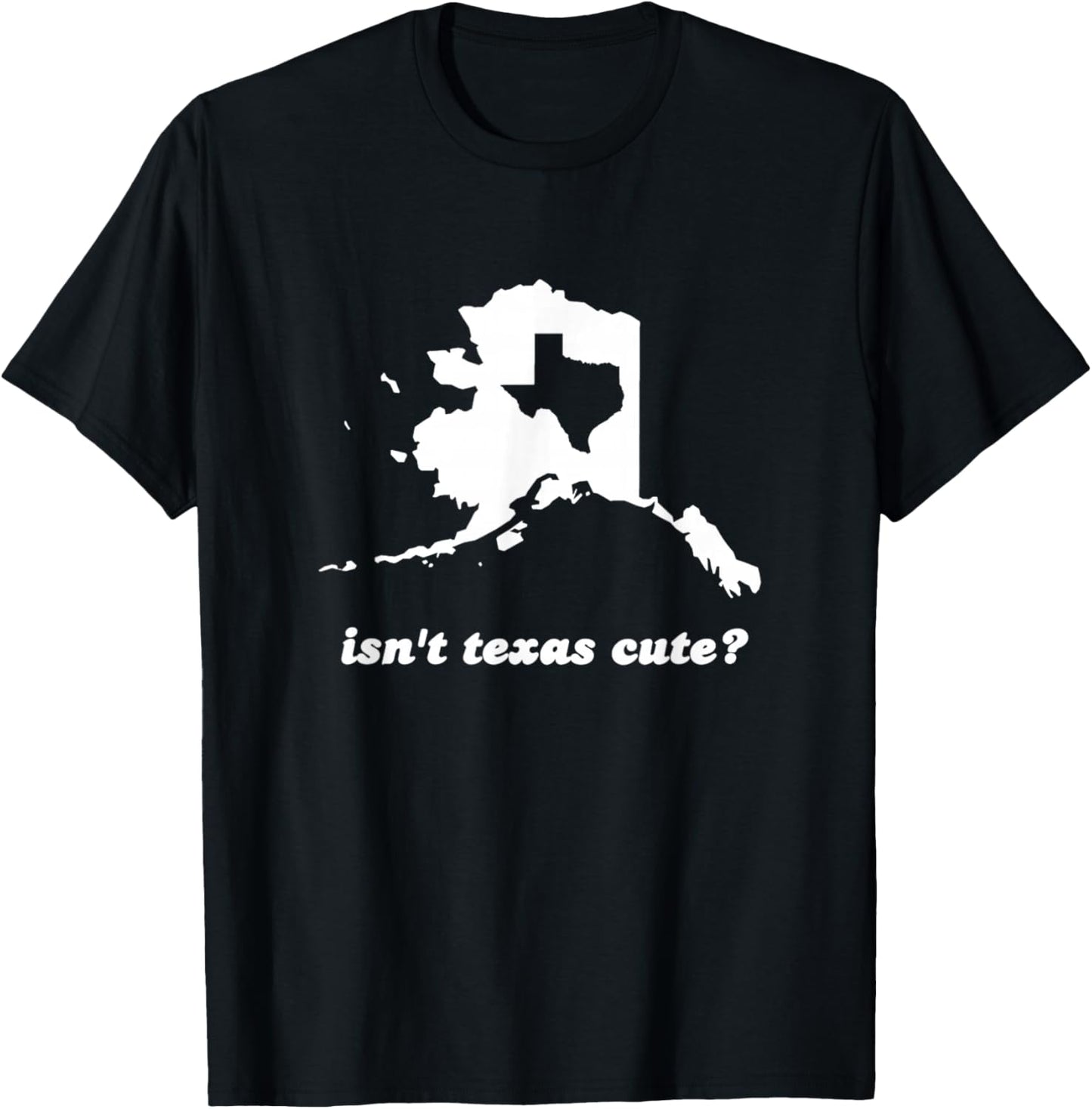 Funny Isn't Texas Cute Outline Fits In Alaska T-Shirt - T-Shirt | Black