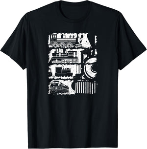 Railroad Locomotives Model Train T-Shirt - T-Shirt | Black