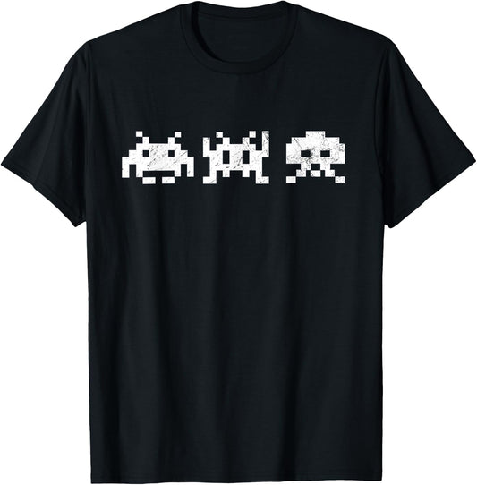 80s Video Game Vintage Retro Arcade Nostalgia Gamer T-Shirt - T-Shirt | Black