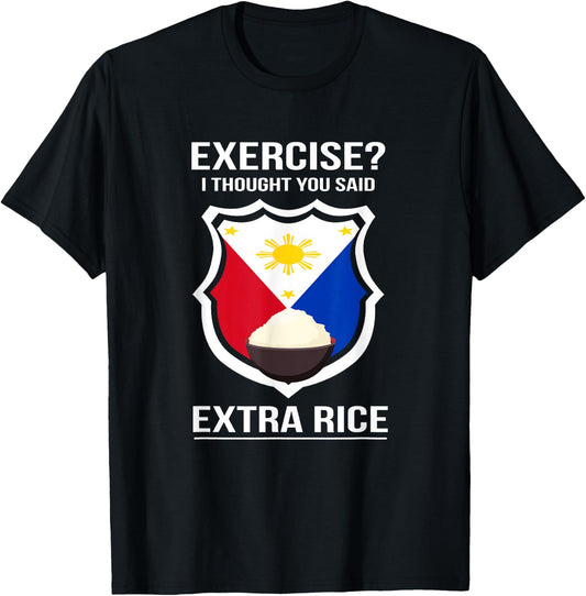 Funny Filipina Filipino Food Joke Rice Philippines Small T-Shirt - T-Shirt | Black