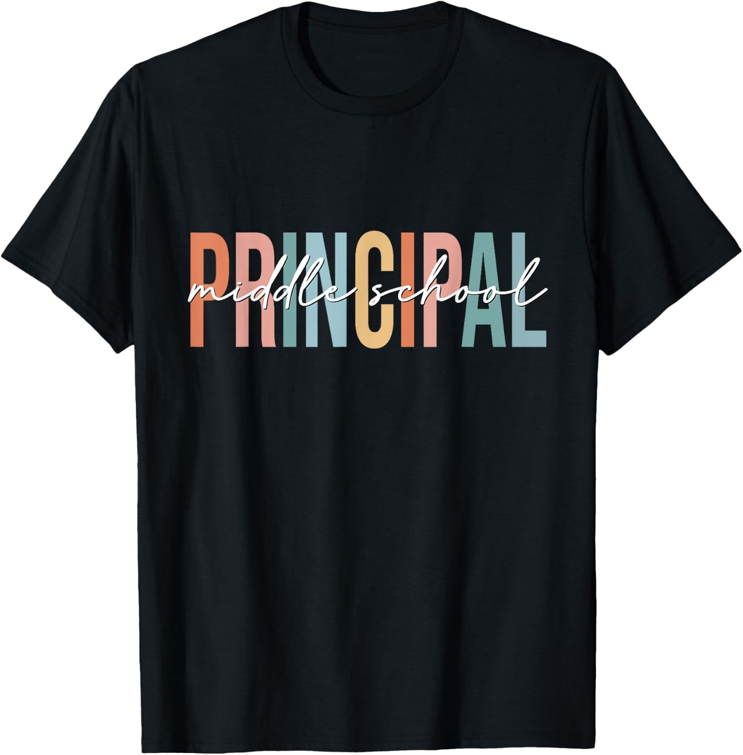 Boho Retro Vintage Middle School Principal Back To School T-Shirt - T-Shirt | Black