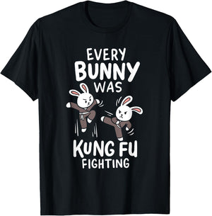 Every Bunny Was Kung Fu Fighting Ninja Martial Arts Costume T-Shirt - T-Shirt | Black