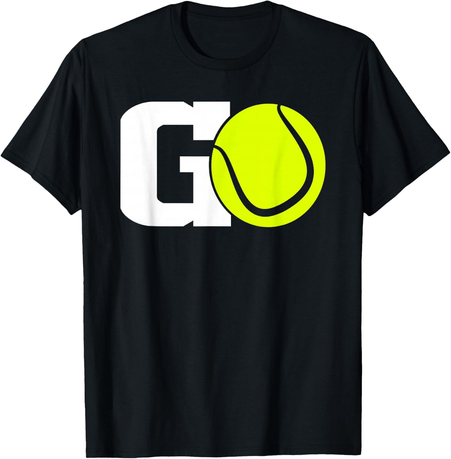 Tennis Player Go Design Graphic T-Shirt - T-Shirt | Black