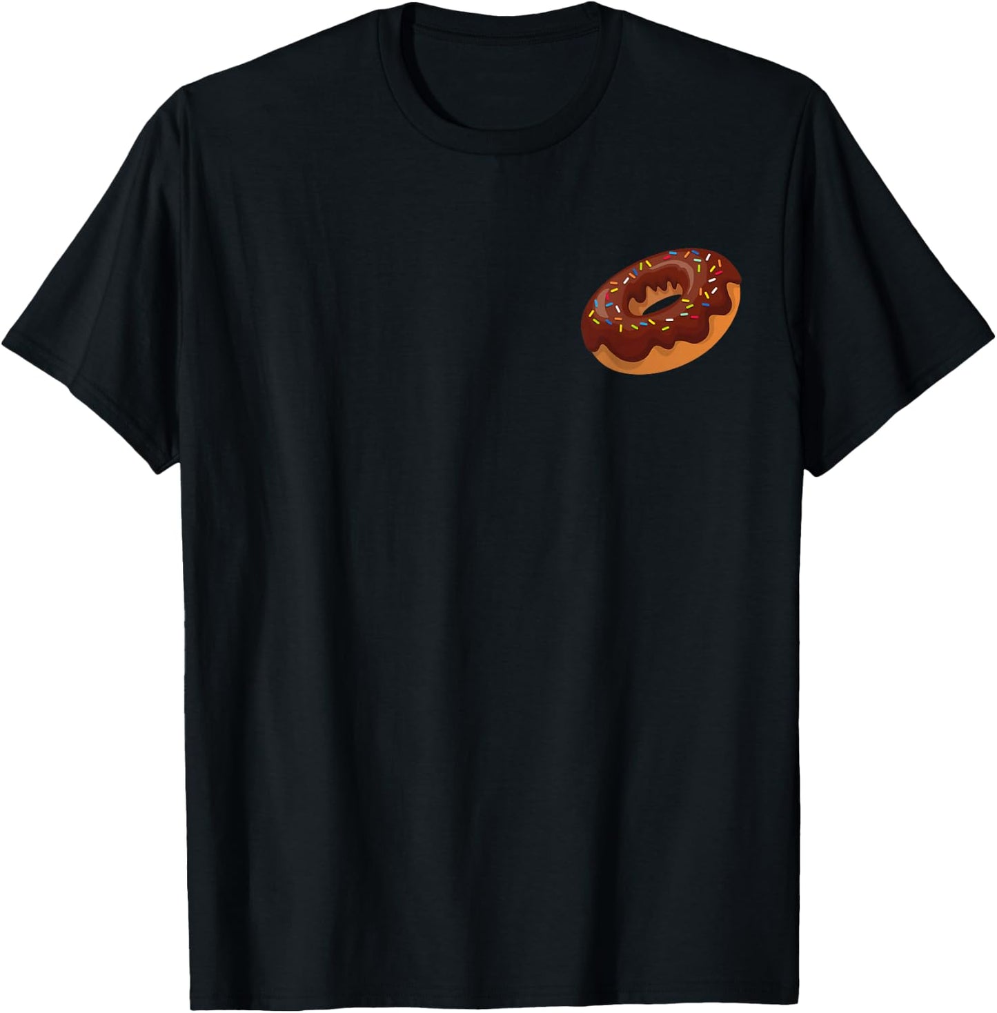 Donut Pocket Shirt Pink Sprinkle Doughnut Lovers Sweet T-Shirt - T-Shirt | Black