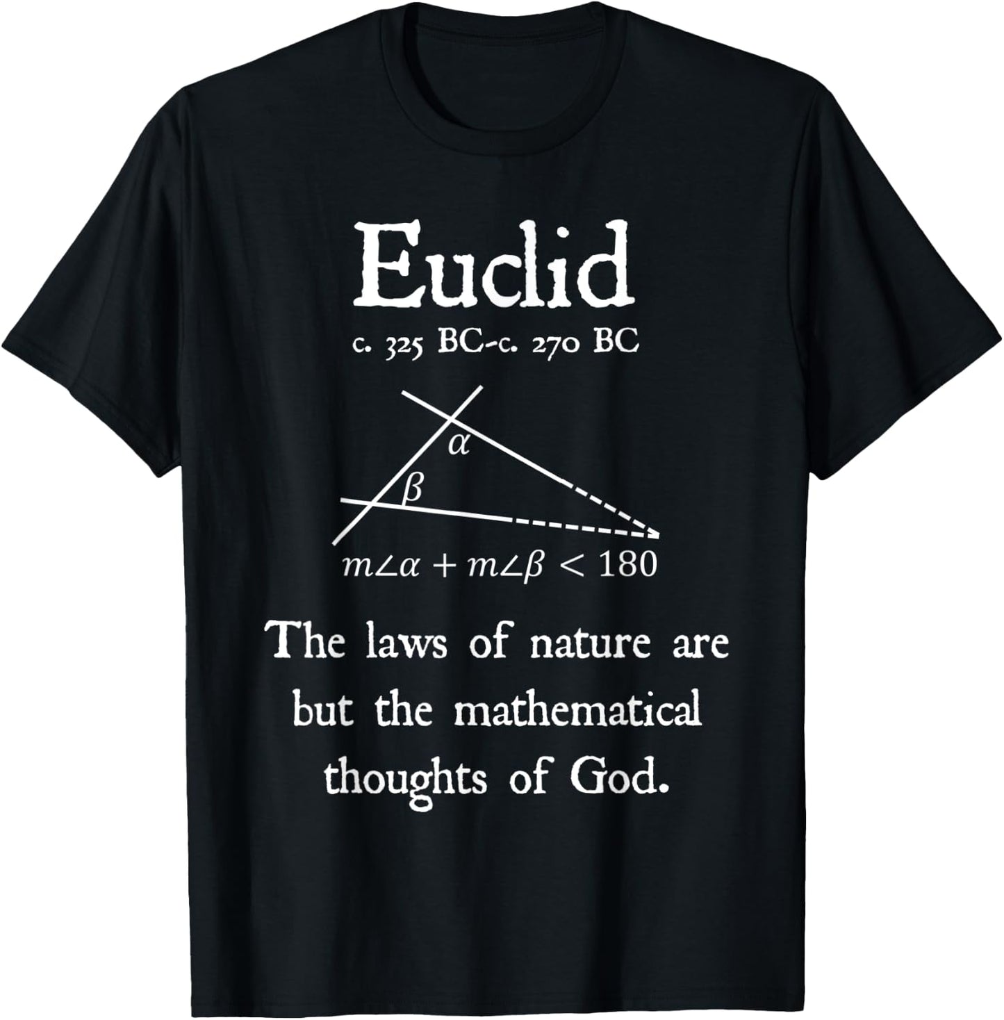 Nerdy Vintage Euclid Mathematics Quote Math Geometry Teacher T-Shirt - T-Shirt | Black