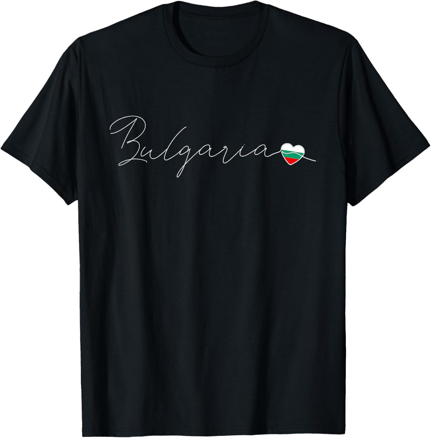 Balgarija Love Bulgarian Flag and Heart on Bulgaria T-Shirt - T-Shirt | Black