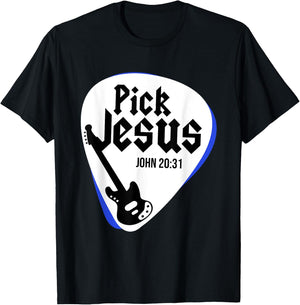 Jesus Christ Guitar Religion Christianity Catholic God T-Shirt - T-Shirt | Black