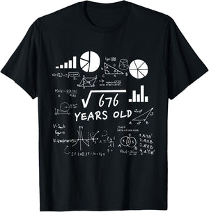 Square Root 26 Year Old Gift Funny Teacher 26th Birthday Men Women Girls Kids T-Shirt - T-Shirt | Black