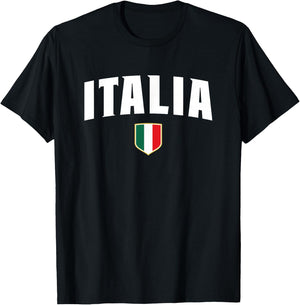 Italian Flag Italy Shirt Vintage Italia Boys & Girls Blue T-Shirt - T-Shirt | Black