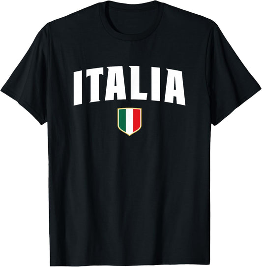 Italian Flag Italy Shirt Vintage Italia Boys & Girls Blue T-Shirt - T-Shirt | Black
