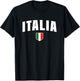 Italian Flag Italy Shirt Vintage Italia Boys & Girls Blue T-Shirt - T-Shirt | Black