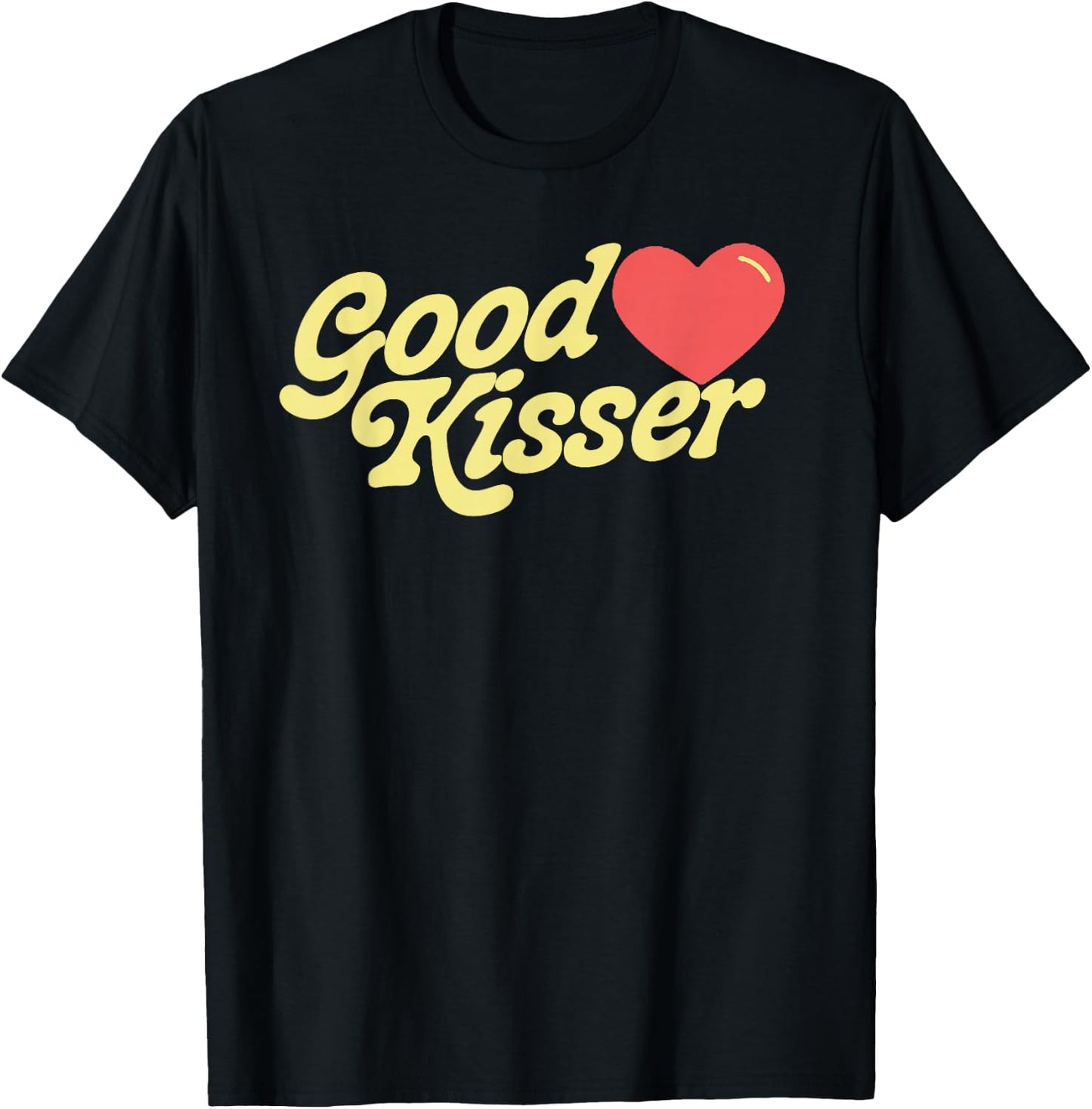 Good Kisser! Funny Flirty Retro Style Sexy Eighties Graphic T-Shirt - T-Shirt | Black