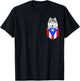 Puerto Rico Flag Siberian Husky Dog In Pocket Women Kids T-Shirt - T-Shirt | Black