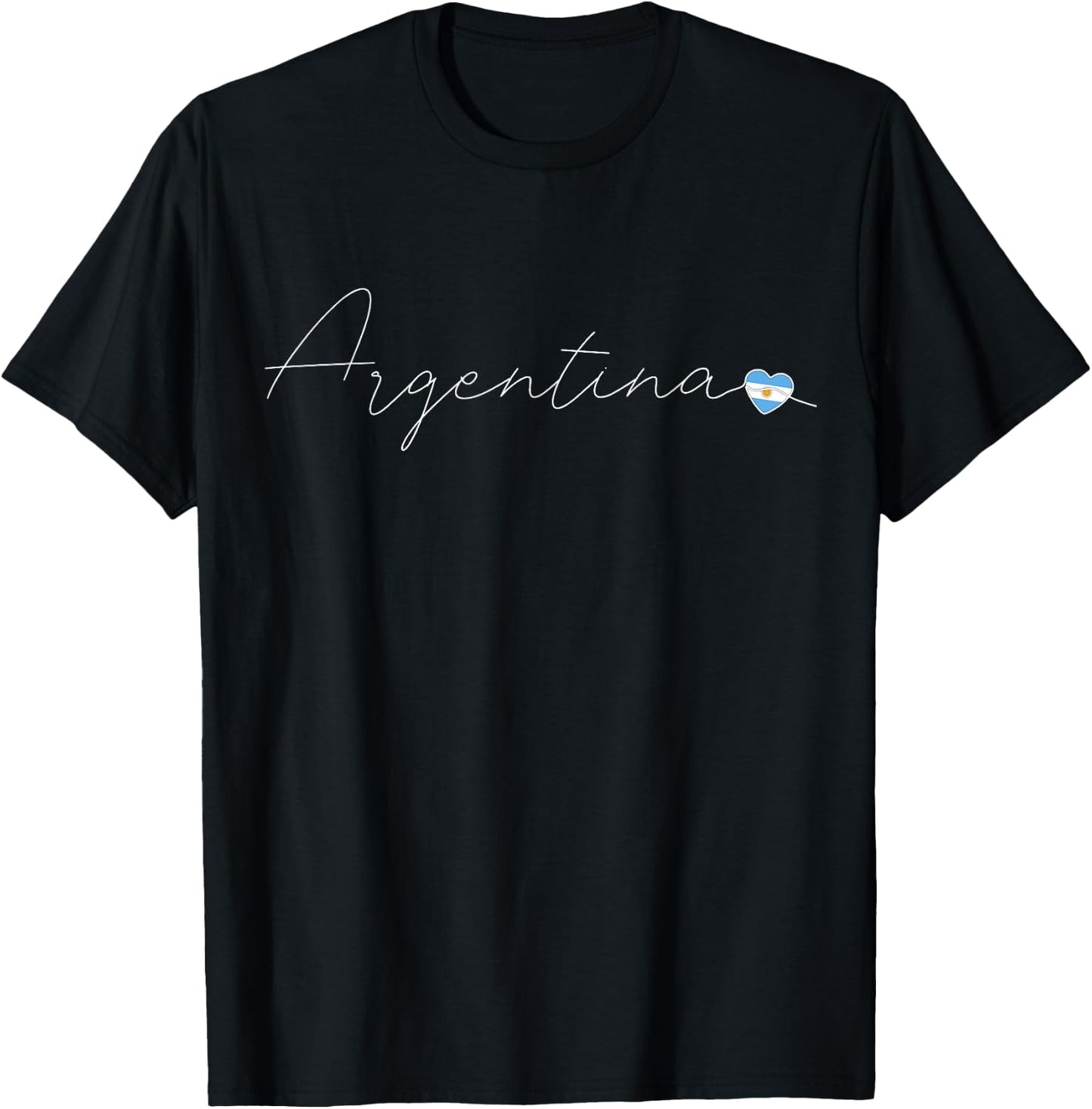 Argentina Simple Love Argentinian Flag Heart on Argentina T-Shirt - T-Shirt | Black