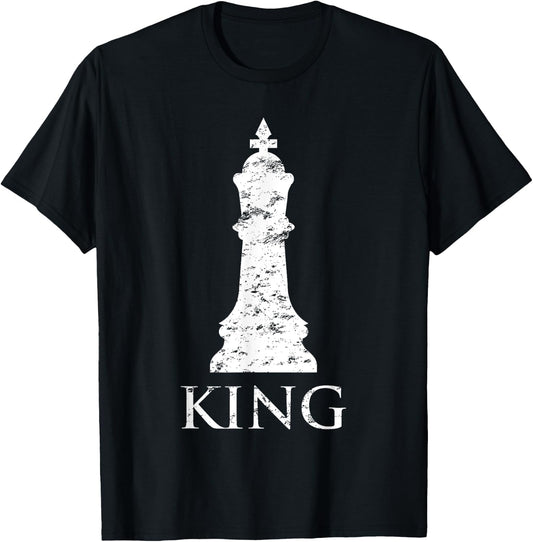 Funny Chess Pieces King Chess player Checkmate T-Shirt - T-Shirt | Black