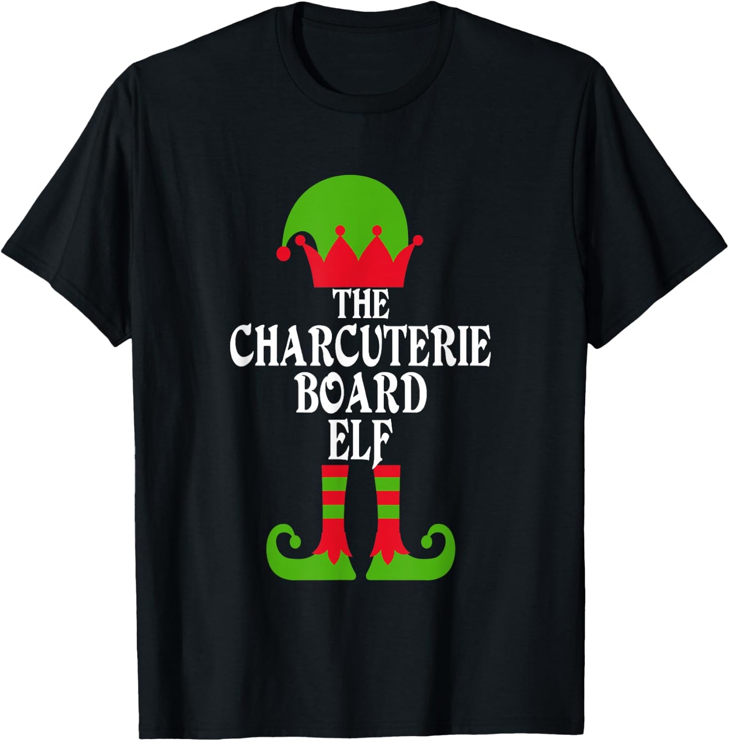 Charcuterie Board Elf Christmas T-Shirt - T-Shirt | Black
