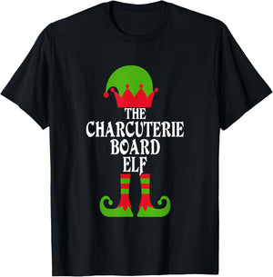 Charcuterie Board Elf Christmas T-Shirt - T-Shirt | Black