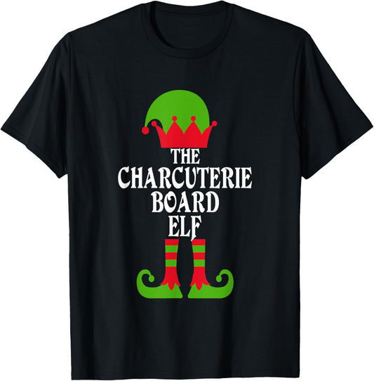 Charcuterie Board Elf Christmas T-Shirt - T-Shirt | Black