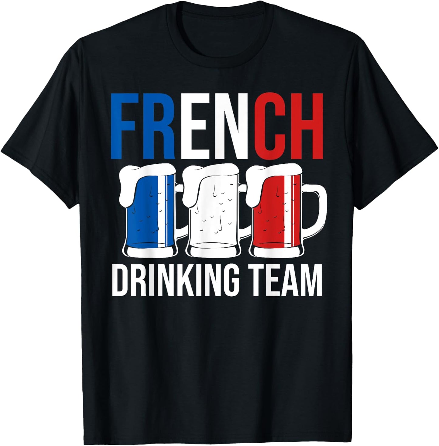 French Drinking Team Brew Beer Mug France Flag Beer Lover T-Shirt - T-Shirt | Black