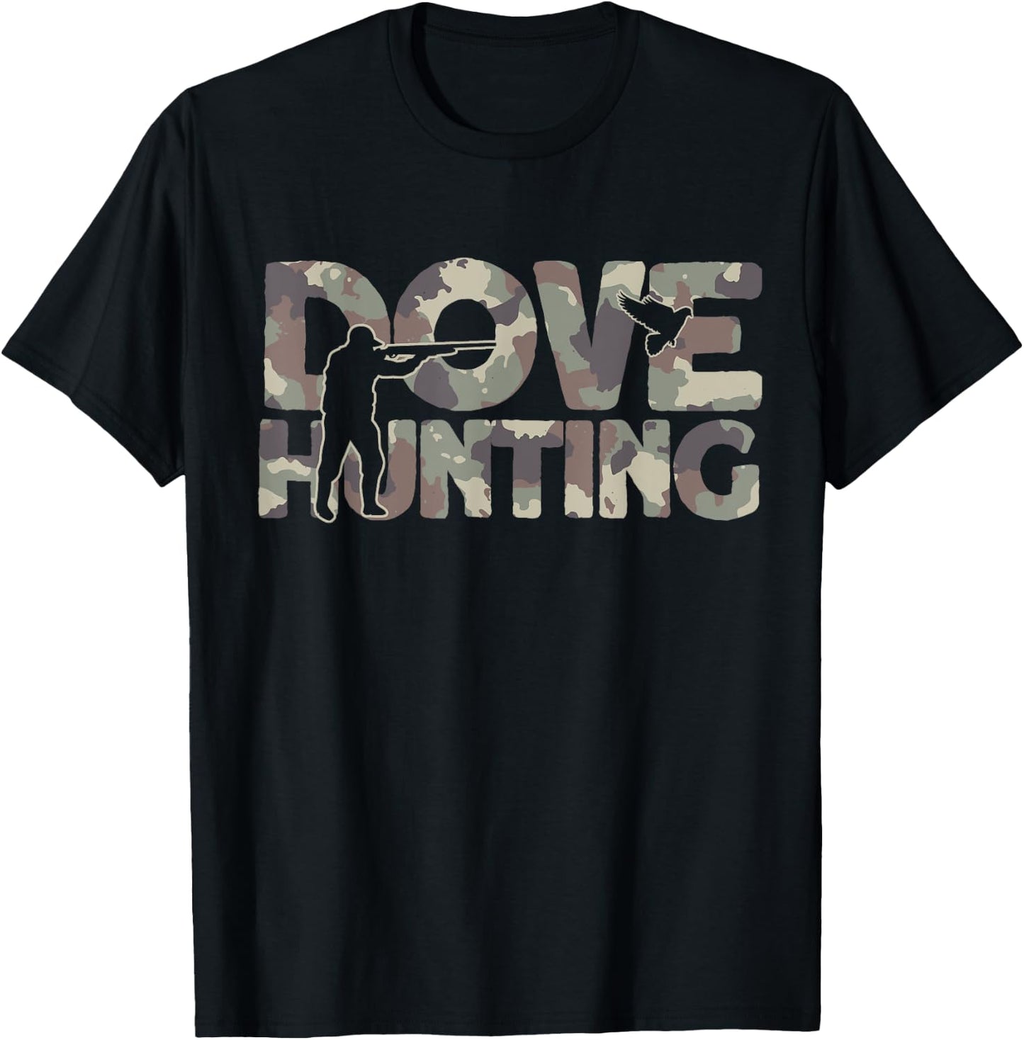 Dove Hunting Pigeon Camouflage Dove Hunter T-Shirt - T-Shirt | Black