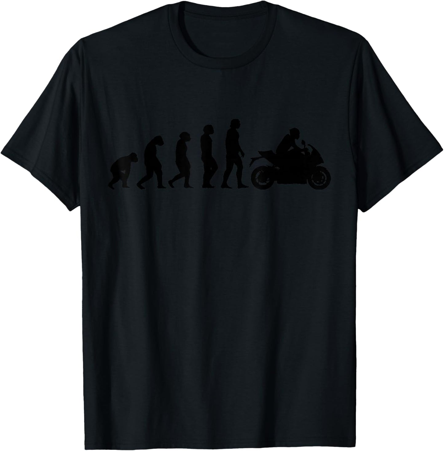 Motorcycle Evolution Funny Racing Sport Street Bike Biker T-Shirt - T-Shirt | Black