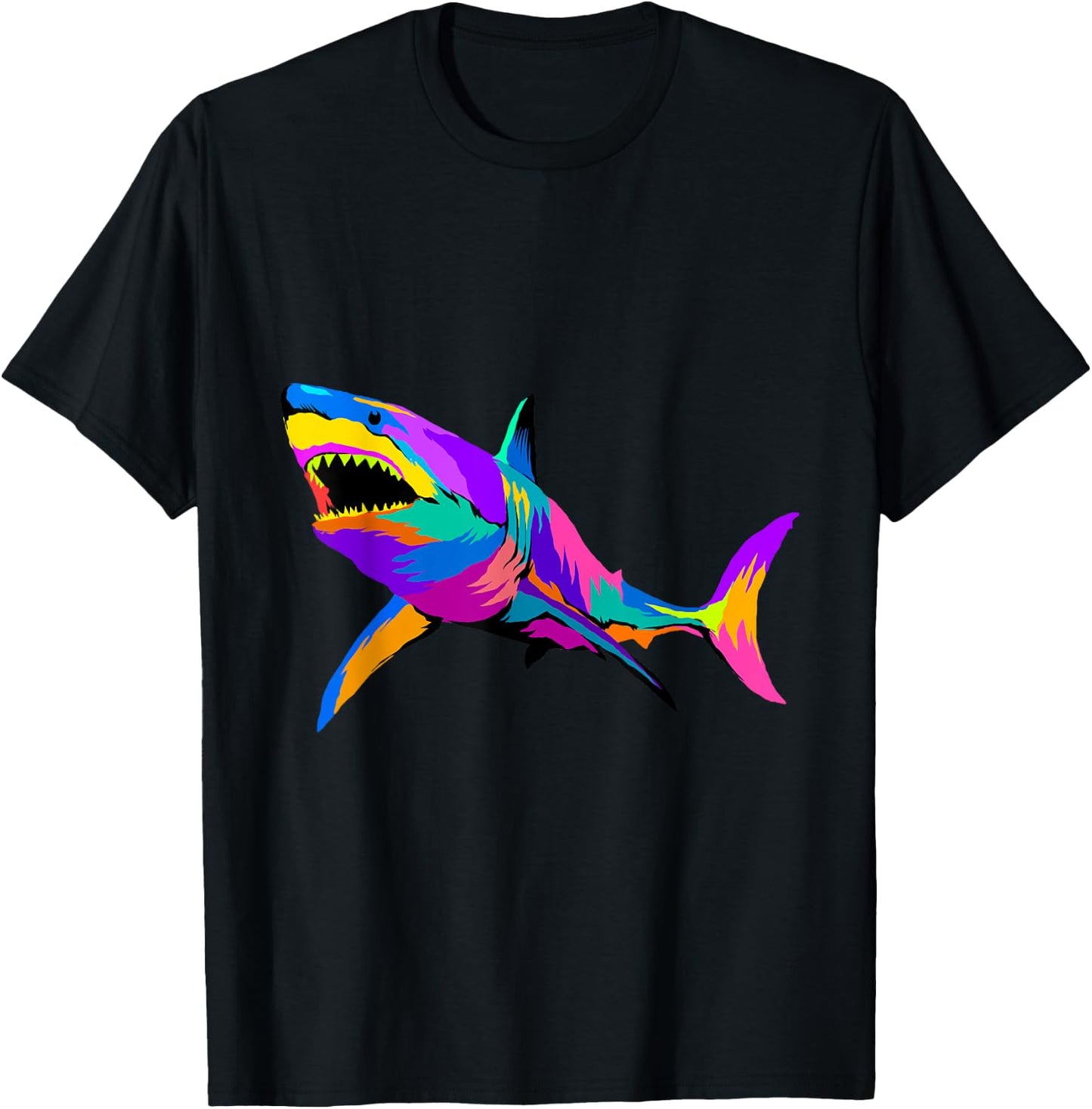 Pop Art Shark Shirt Marine Biology Sea Animal Shark Lover T-Shirt - T-Shirt | Black