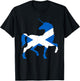 Scotland Flag Unicorn Scot Tartan Plaid Day Scottish Unicorn T-Shirt - T-Shirt | Black