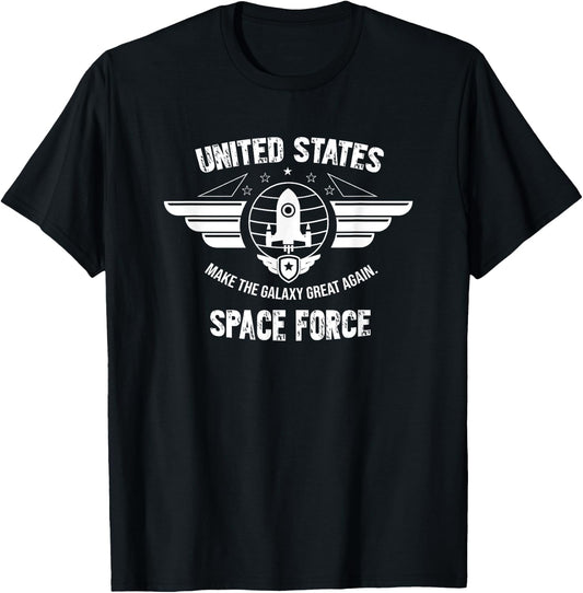 United States Space Force | Make The Galaxy Great Again T-Shirt - T-Shirt | Black