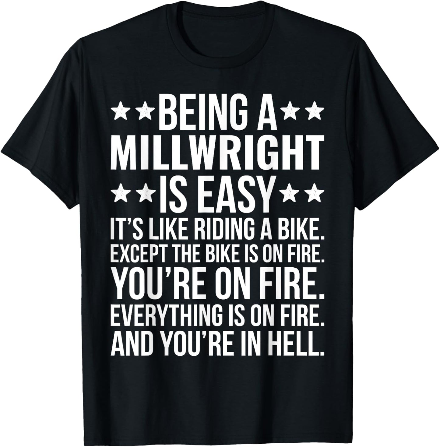 Being Millwright Is Easy Funny Sarcastic Industrial Mechanic T-Shirt - T-Shirt | Black