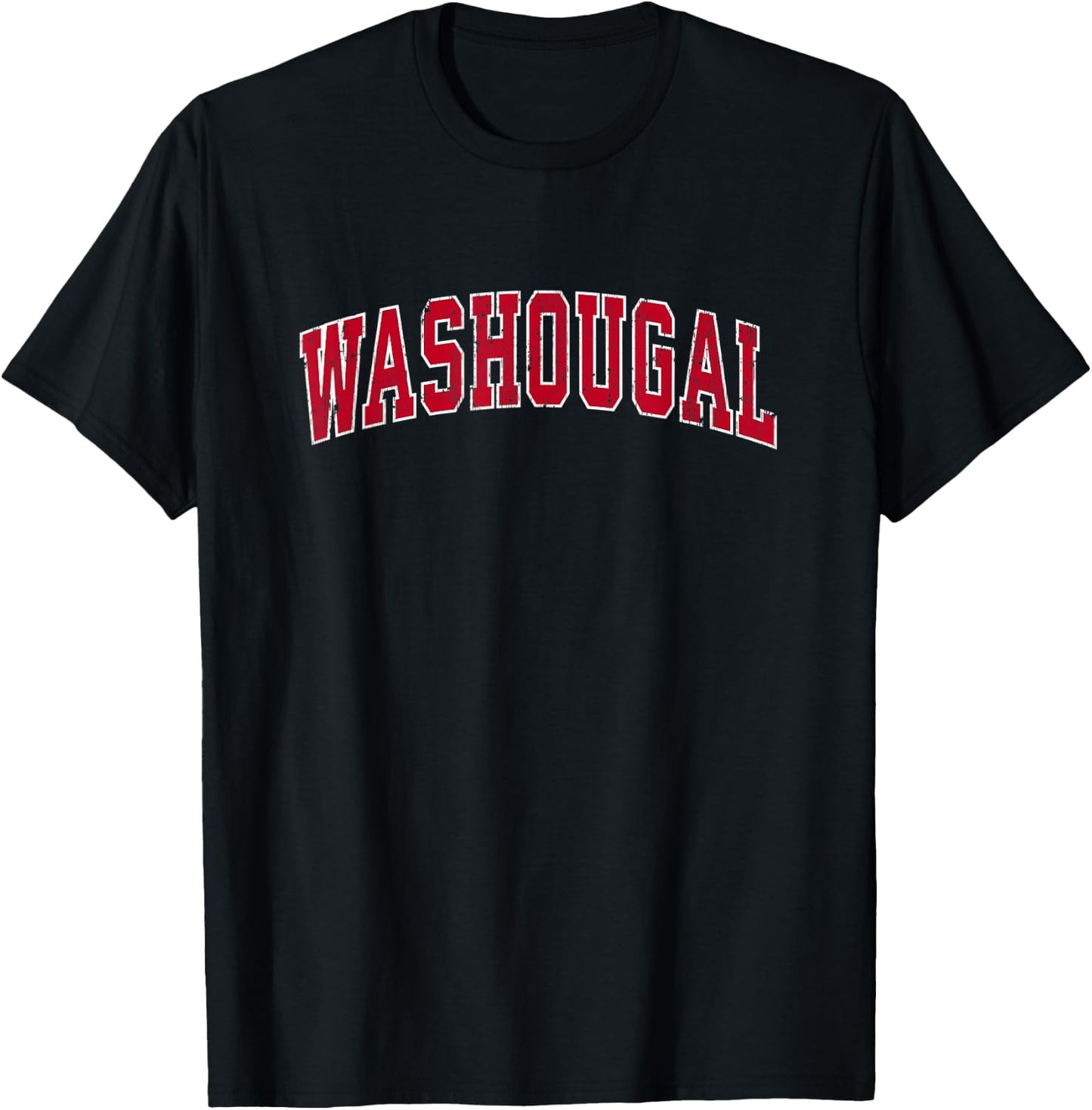 Washougal Washington WA Vintage Sports Design Red Design T-Shirt - T-Shirt | Black