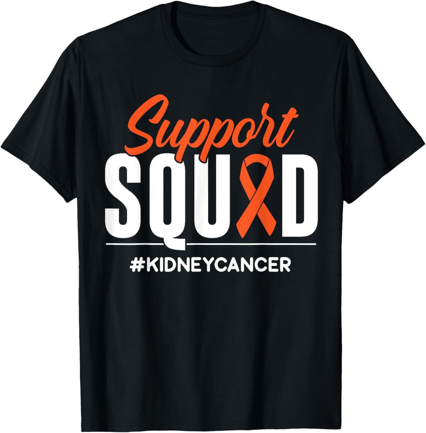 Support Squad Kidney Cancer Awareness Gift T-Shirt - T-Shirt | Black