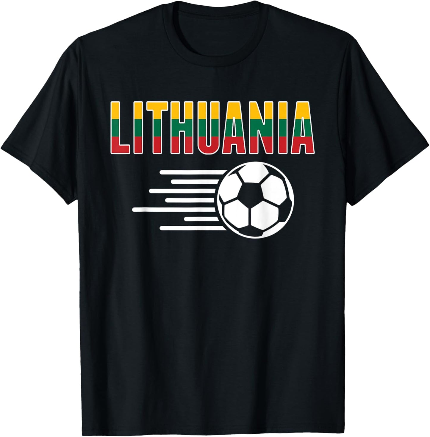 Lithuania Soccer Fans Jersey - Support Lithuanian Football T-Shirt - T-Shirt | Black