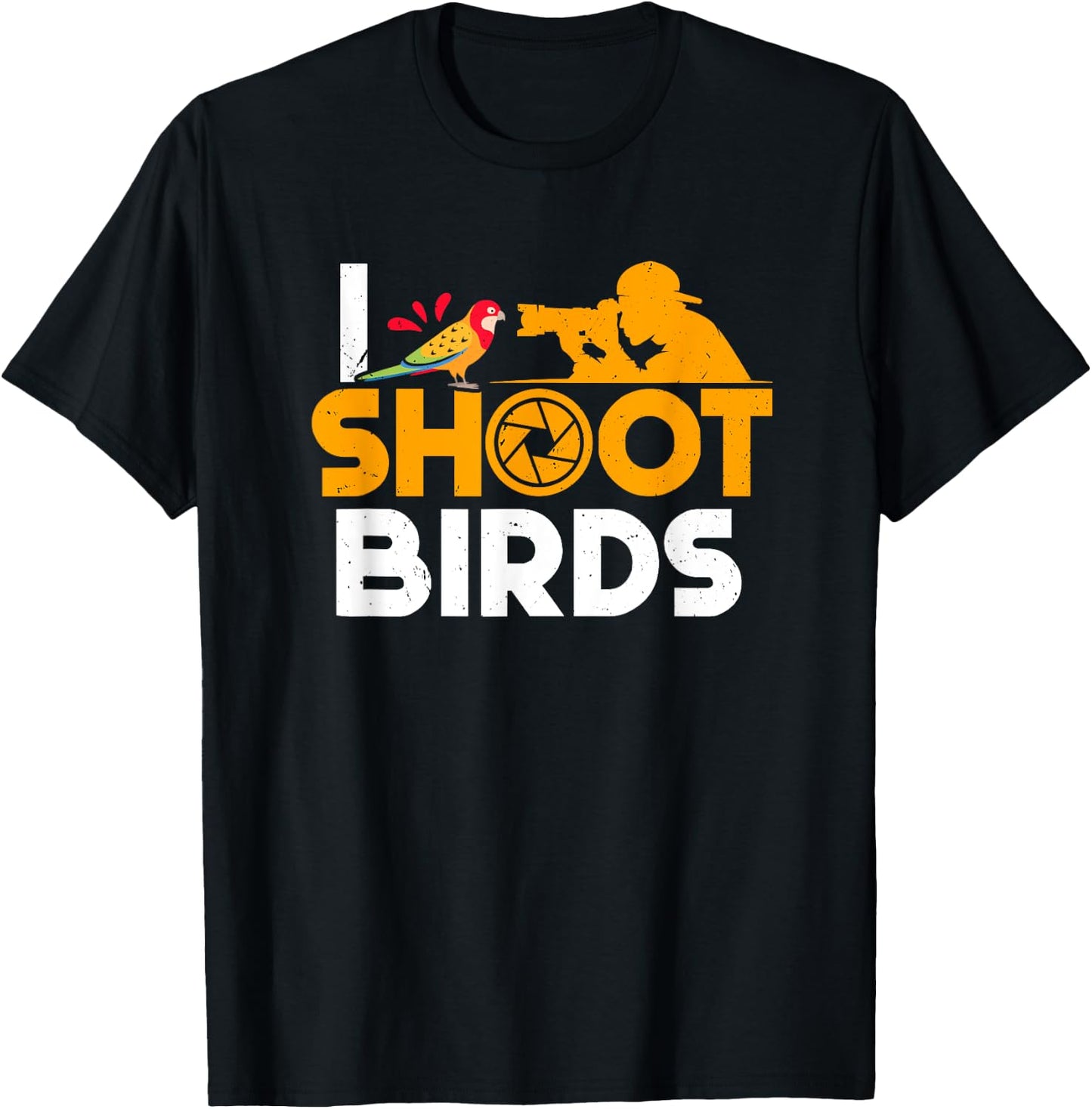 Bird Photographer Shoot Birds Birdwatching Photography T-Shirt - T-Shirt | Black