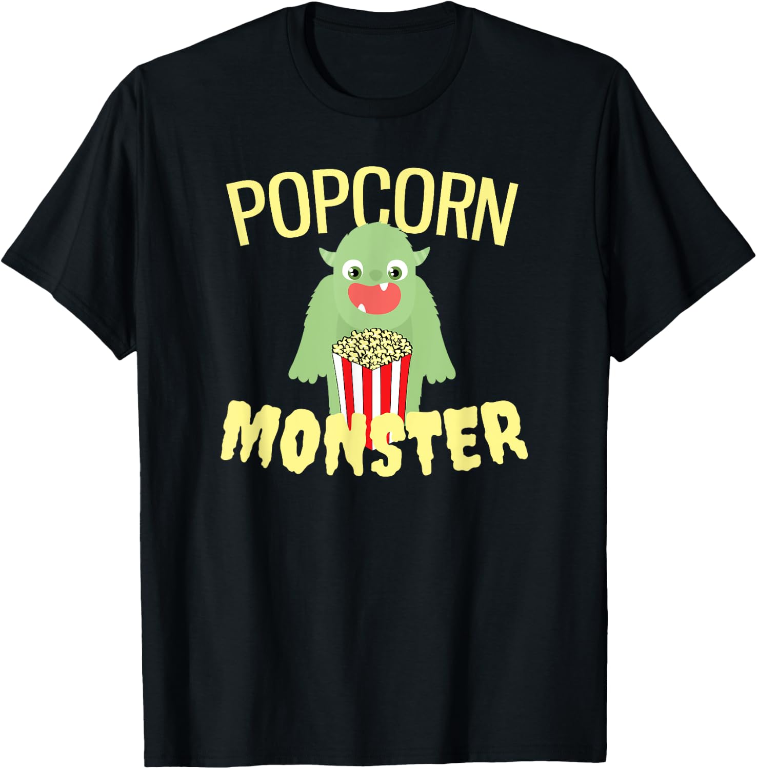 Funny popcorn monster T-Shirt - T-Shirt | Black