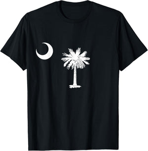 South Carolina Palmetto Moon SC Pride State Flag T-Shirt - T-Shirt | Black