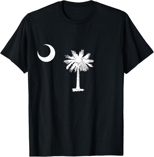 South Carolina Palmetto Moon SC Pride State Flag T-Shirt - T-Shirt | Black