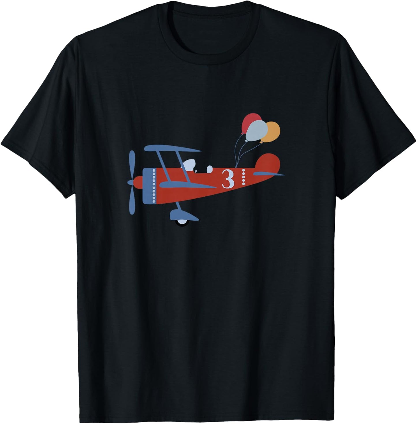 3rd Birthday Airplane T Shirt, 3 Year Old Airplane Pilot T-Shirt - T-Shirt | Black