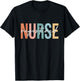 Boho Retro Vintage Registered Nurse Stethoscope Nursing T-Shirt - T-Shirt | Black