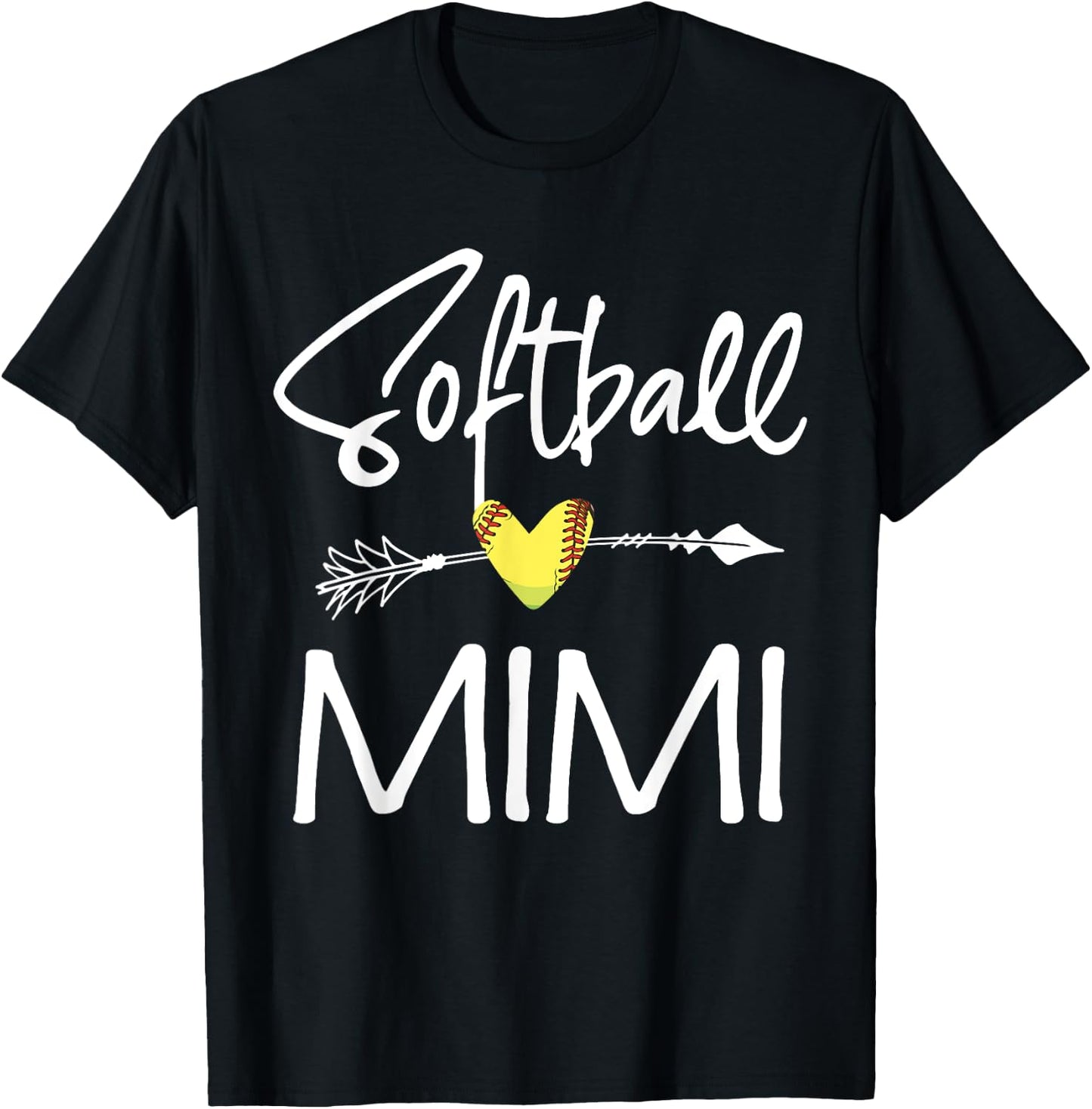 Softball Mimi Women Softball Gift T-Shirt - T-Shirt | Black