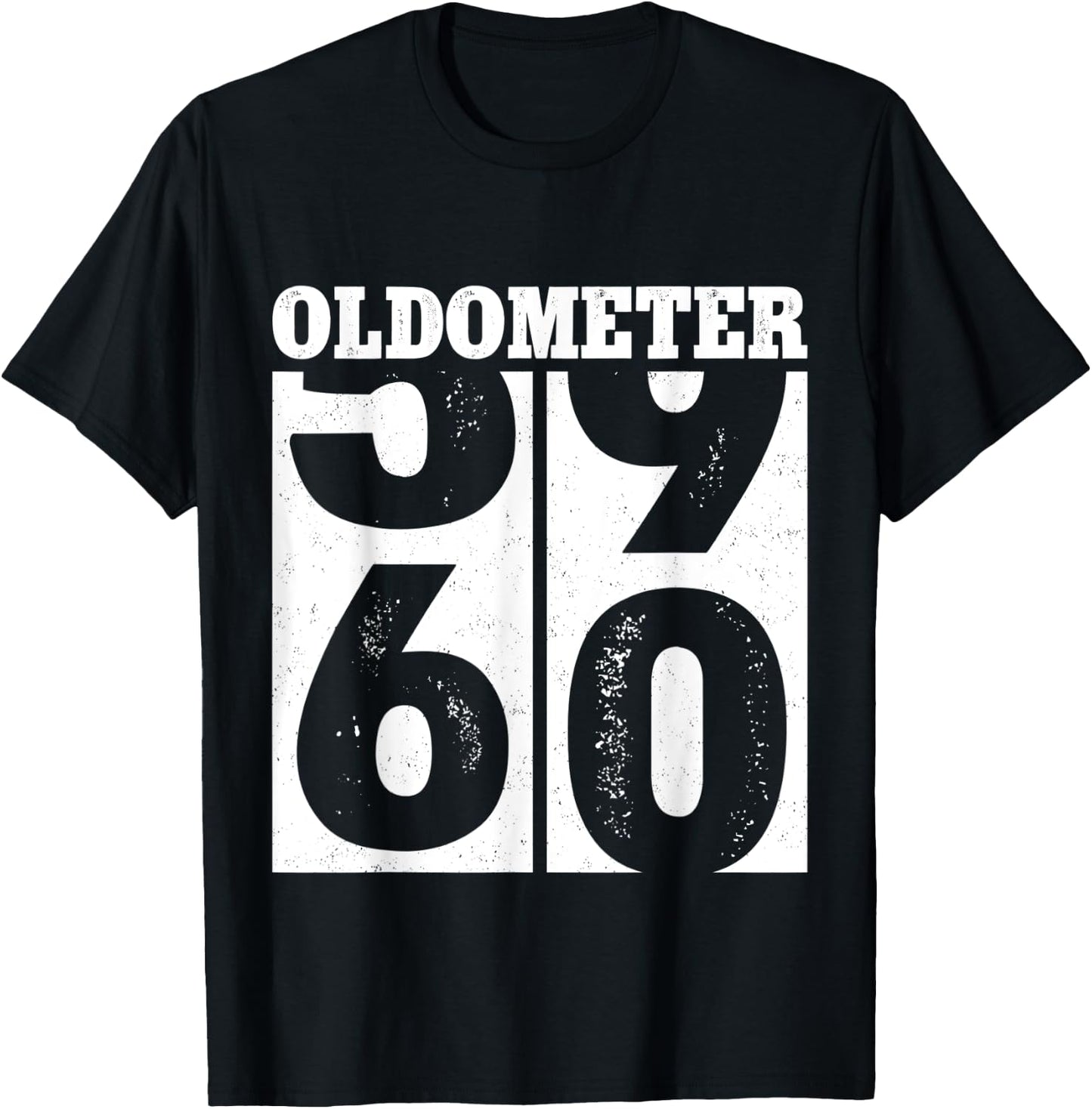 60th Birthday Gifts Oldometer 59-60 Men Women Funny Vintage T-Shirt - T-Shirt | Black