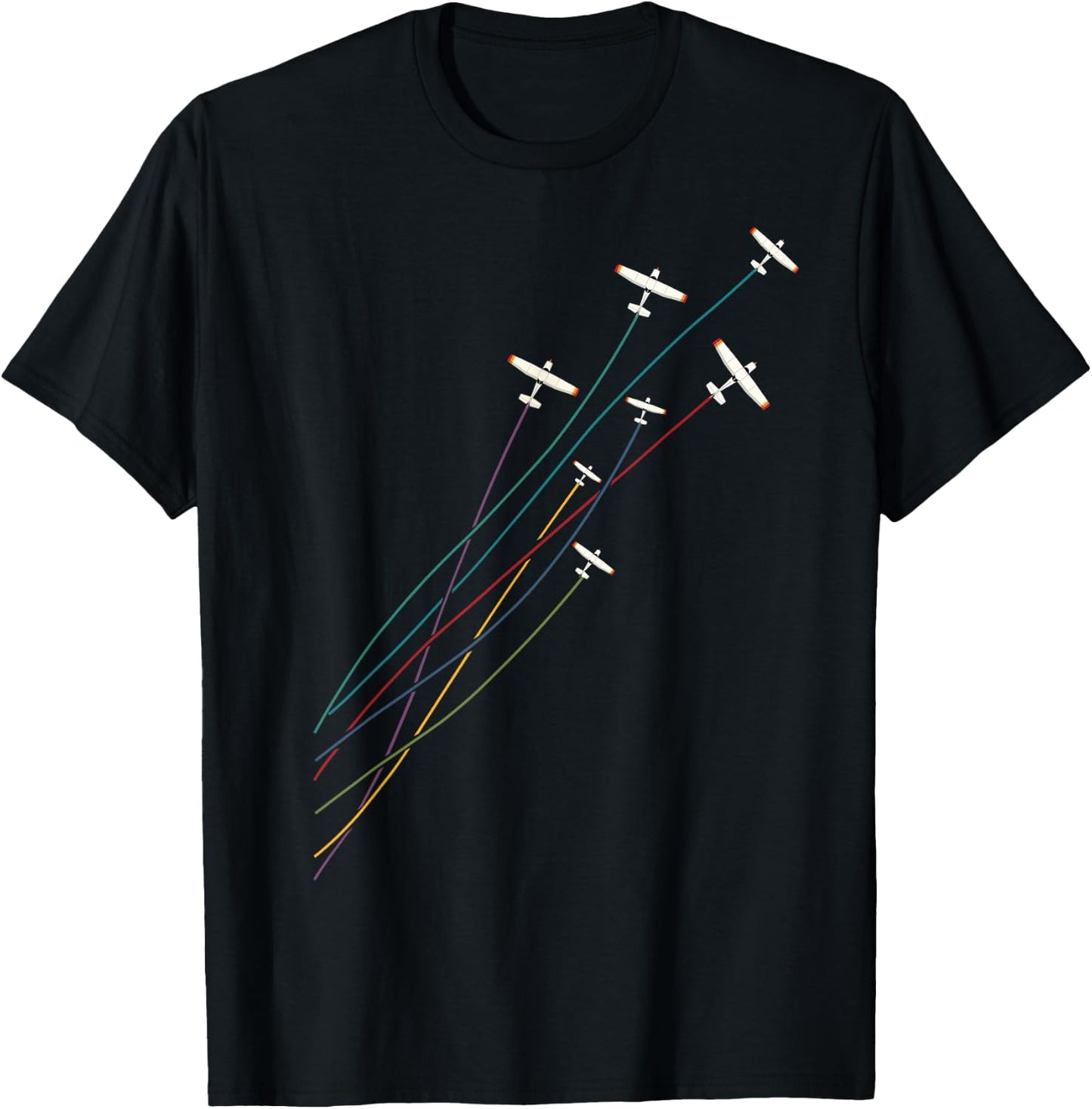 Pilot Vintage Flying Airplanes Aeroplane Pilot Birthday T-Shirt - T-Shirt | Black